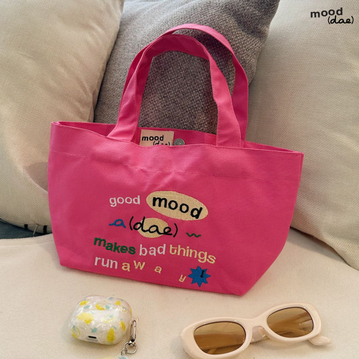 mooddae-tote-bag-กระเป๋าผ้า-กระเป๋าถือ-pretty-pink