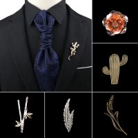 【CW】 Cactus Brooch Men Advanced Lapel Pins Tassel Pin Wedding Shirt Shawl Accessories