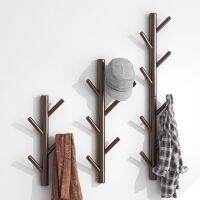 Wall Mount Clothing Rack Coat Hanger Branches Natural Pine Hook Handbag Cap Holder Living Room Decoration Wall Shelves Hooks