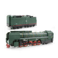 รถไอน้ำของเล่นเด็ก LED 2ชิ้น1/87มีเสียงเพลงหัวรถจักรรถไฟแบบย้อนยุค