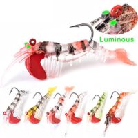 7/10cm Multinode Shrimp Lures Sea Fishing With Luminous Prawns Soft Bait Perch 001/002/003/004/005/006# Sea Bass Shrimp BaitLures Baits