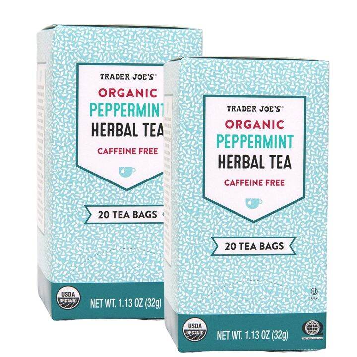 Trader Joe's 100 Organic CaffeineFree Peppermint Herbal Tea (2 x 32g