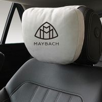 Mercedes-Benz S Class Maybach Car Seat Neck Back Pillow Embroidered Suede Headrest Neck Pillow Luxury Lumbar Support Cushion Seat Cushions