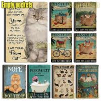 Persian cat Metal Tin Sign Tea Company Art Poster Cafe Bathroom and Home Retro Iron Painting Wall Decor Retro beach pet shop