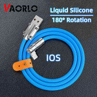 VAORLO 180 ° โลหะหมุนได้6A สายชาร์จข้อมูลหัวไลท์นิงสายชาร์จ USB เข้ากันได้กับ iPhone 7 Ios 8 iPhone 13 14 Pro Max