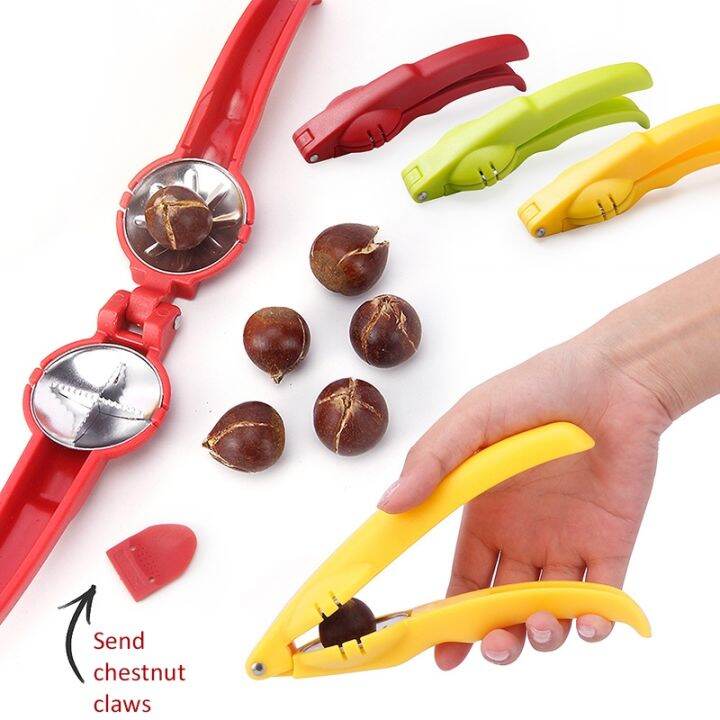 New Chestnut Artifact Multifunctional 2 In 1 Quick Walnut Clip Nutcracker Stainless Steel