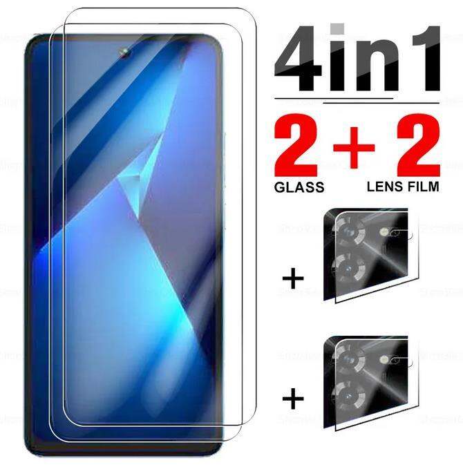 4in1 Tempered Glass For Tecno Pova 5 Full Cover Screen Protectors For ...