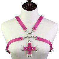 ร้อนสีชมพู Body Harness เข็มขัดหนัง Chest Cross อุปกรณ์เสริมชุดชั้นในเซ็กซี่ Punk Goth Dance เครื่องแต่งกาย Plus ขนาด Suspender