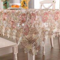 Morris8 Battilo Table Cover Rectangular Tablecloth Luxury Embroidered Lace Coffee Tables Cloth for Dining Wedding Decora