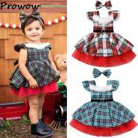 【jeansame dress】 Prowow ชุดคริสต์มาสสำหรับเด็กผู้หญิง Fly Sleeve Princess Party Dresses เครื่องแต่งกายปีใหม่ Children