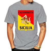 Black Tshirt Caltanissetta Sicily Province Trinacria Tshirt Size Cartoon T Men Tshirt