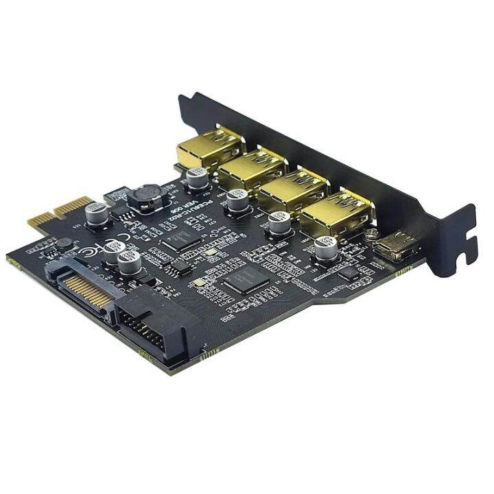 default PCIE USB Expansion Card PCI Express X1 To USB Type C + 4 Port