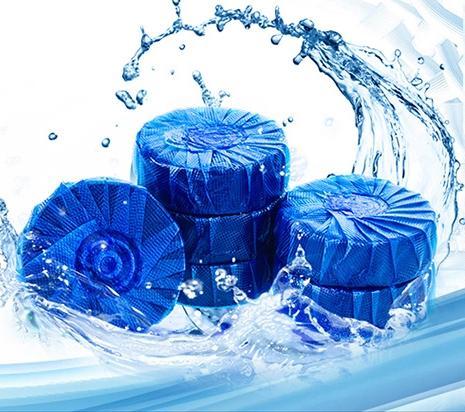 ก้อนดับกลิ่น-น้ำสีฟ้า-สำหรับถังชักโครก-ใช้ใส่ในถังพักน้ำ-สะอาด-ขจัดคราบ-ยับยั้งเชื้อโรค-แพ็ค-4-ก้อน