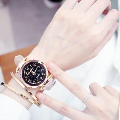 นาฬิกาผู้หญิง Star Trend เกาหลีบรรยากาศการพักผ่อนที่เรียบง่ายนักเรียนผู้หญิงนาฬิกาแฟชั่นสร้างสรรค์นาฬิกาผู้หญิง