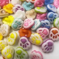 50/100pcs Mixed Acrylic Animal Footprint Apparel Sewing Buttons For Kids Clothes Scrapbooking Decorative PT30 Haberdashery