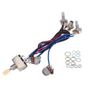 Lp Electric Guitar Pickups Wiring Harness Kit 2T2V 500K Pots 3 Way Switch With Jack For Dual Humbucker Gibson Les Pual Style Guitar Replacements