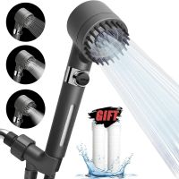 【LZ】☜♈✌  High-pressure shower head with massage brush filter 3 modes adjustable water spray Rain shower faucet Bathroom accessories