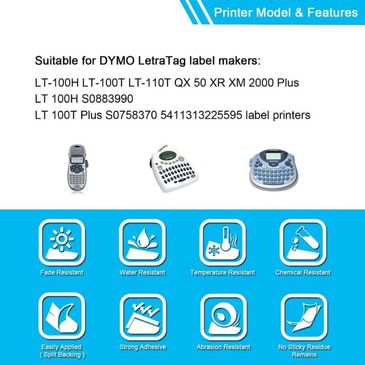 91201-91200-12mm-x4m-lt-label-tapes-compatible-for-dymo-letra-tag-label-tape-for-lt-100h-lt-100t-plastic-label-printer-sticker