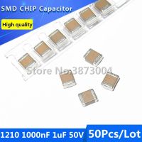 ⊙♙ 50pcs 1210 1000nF 1uF 50V 10 Thick Film Chip Multilayer Ceramic Capacitor