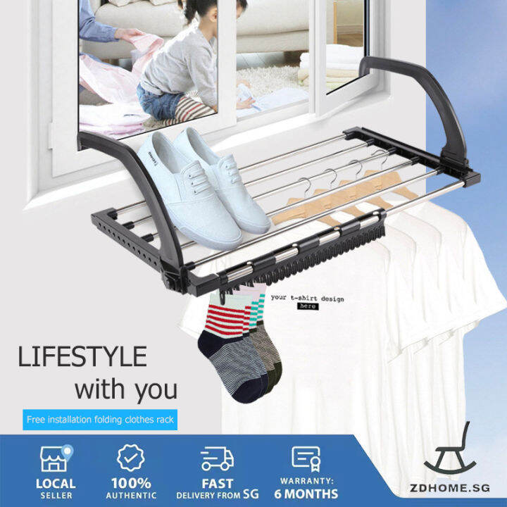 Stainless Steel Clothes Drying Rack Foldable Portable Towel Laundry