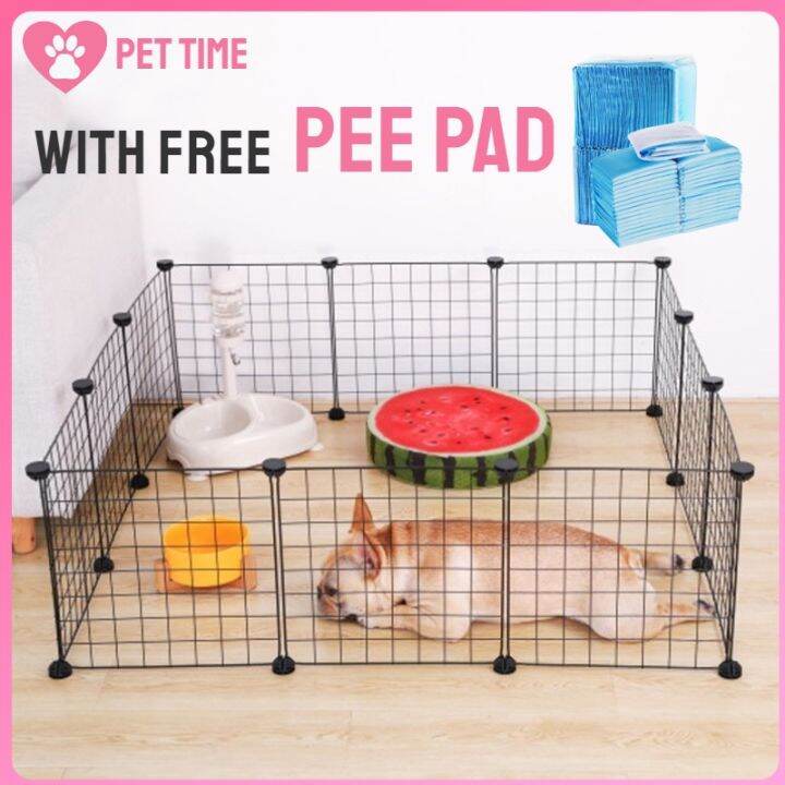 FREE PEE PAD】12Pcs DIY Pet Fence Dog Cage Pet Playpen Dog Playpen Crate