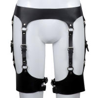 Open crotch y leather woman pants waist thigh belt BDSM fetish wear underwear men strapon lingerie clothing