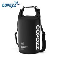 COPOZZ Waterproof Bag Dry Bag PVC 15L with Long Adjustable Strap for Men Women Storage Gym Swimming Bag Travel Backpack Sport