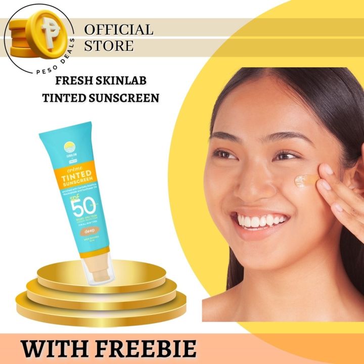 FRESH SKINLAB SUNGLOW CREME TINTED SUNSCREEN DEEP 50ML WITH NIACINAMIDE ...