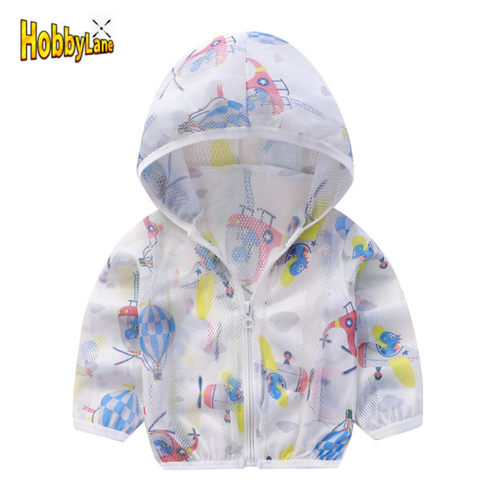 hobbylane-เสื้อลายการ์ตูนน่ารักสำหรับเด็ก-เสื้อแจ็กเก็ตป้องกันแสงแดดเสื้อแฟชั่นสำหรับเด็กอายุ1-5ขวบ