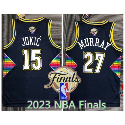 เสื้อกีฬาแขนสั้น ลายทีม Final Patch Denver Nuggets 2023nba 15 Nikola Jokic 27 Jamal Murray Jersey 2023