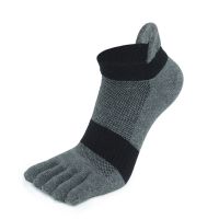 1 Pair Five Finger Ankle Sport Socks Cotton Mens Striped Mesh Breathable Shaping Anti Friction No Show Socks With Toes EUR39-46