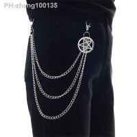 Punk Pants Chain Pentagram Keychains for Men Women Jean Trouser Biker Chains Harajuku Goth Jewelry Gothic Rock Accessories