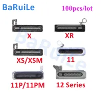 Baruile หูฟังตาข่ายกันฝุ่น100ชิ้นสำหรับ Iphone 11 12 13 14 Pro Max X XS XR ลำโพงหูฟังสติกเกอร์ปะเก็นยาง