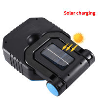 GIJOE portable led work light solar warning light 4 modes cob rotatable usb rechargeable plastic case use 2*186504*AA battery