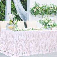 Yingke Faroot 185X77ซม. งานแต่งงานของหวานบริทเดย์ปาร์ตี้โรงแรมแฮนด์เมดสีชมพูกระโปรงตารางทูเล่หยักเครื่องประดับบ้านของตกแต่งโต๊ะ