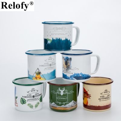 270ml Outdoor Camp Enamel Beer Mug Home Accommodation Wine Cup Coffee Thickers Mugs Family Juice Water Drinking Beverage Utensil
