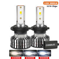 Car Headlight H1 H3 H4 H7 LED 30000LM 110W Canbus H8 H9 H11 9004 9005 HB3 9006 HB4 Led Bulb Auto Lights 6000K 12V Turbo Lamp