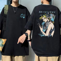 Mens Large T-shirt Anime Jojo Bizarre Adventure Stone Ocean Tshirt Men Harajuku Cotton Tee Premium Jolyne Cujoh Graphic