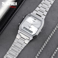 SKMEI 1612ผู้หญิง3วันเวลานาฬิกาลำลอง Unisex Dual Display 9Mm Ultra-Thin Case Chrono Simple 12/24ชั่วโมงนาฬิกานาฬิกาข้อมือ50M กันน้ำ