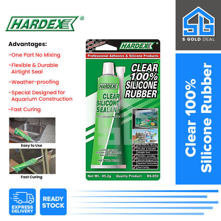 HARDEX RS850 Clear Silicone Sealant 100 Rubber Adhesive Glue White