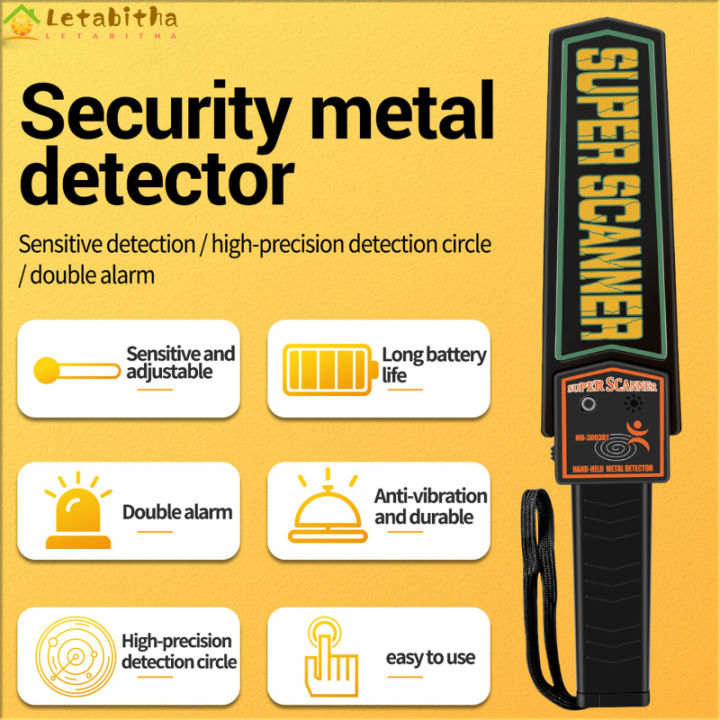 letabitha-เครื่องตรวจจับโลหะแบบมือถือ-เครื่องตรวจจับโลหะแบบพกพาปรับความไวได้สแกนสำหรับการสอบแท่นวางสถานีโรงเรียน