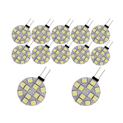 12PCS G4 Puck ไฟ LED หลอดไฟด้านข้างฐานรอบ G4 5050 12SMD LED RV Camper Light Home ไฟอ่านหนังสือ,