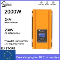 เครื่องแปลงสัญญาณปิดช่อง2000W 24V 230V เครื่องแปลงสัญญาณไซน์เวฟ50Hz6ส่งสัญญาณตัวแสดงอ่านแอลซีดี0Hz สำหรับบ้าน