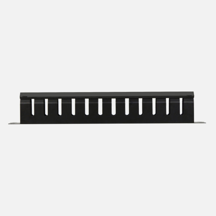 1u-cable-management-horizontal-mount-19-inch-server-rack-12-slot-metal-finger-duct-wire-organizer-with-cover