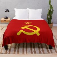 The Soviet Union Throw Blanket Prayer Islam Flannel Blanket USSR Emblem Red Printed Blanket for Sofa Bed Bedding Souvenir Gifts