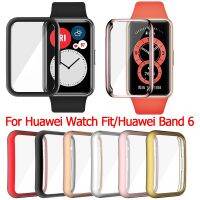 【คุณภาพสูง】เคส Huawei Band 6 เคสกันรอยหน้าปัดนาฬิกาข้อมืออัจฉริยะ สำหรับ huawei watch fit band 6