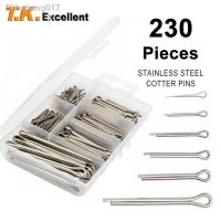 230 Pcs GB91 Stainless Steel Split Pin Assortment Kit M1 M2 M2.5 M3 M4 M5 Cotter Pins Set Tractor Pin for Car