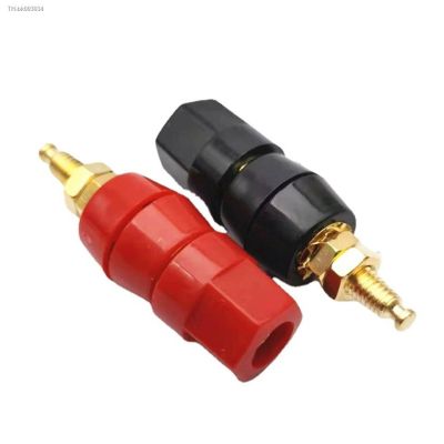 ☢♀✐ Red and black hexagonal single-connection posts Gold-plated 4mm audio posts Speaker audio posts Terminals