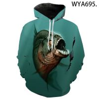 2023 NEWNew Casual Hoodies Cool Piranha Fashion Men Women Children 3D Printed Cool Sweatshirts Streetwear Boy Girl Kids Pullover Tops