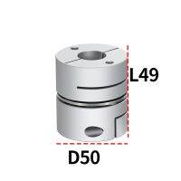 อะลูมินัมอัลลอย D50L49ตัวเชื่อมต่อแบบยืดหยุ่นสำหรับต่อแบบ L49mm D50mm บอลสกรูตัวมอเตอร์เซอร์โวตัวเข้ารหัสคอมพิวเตอร์